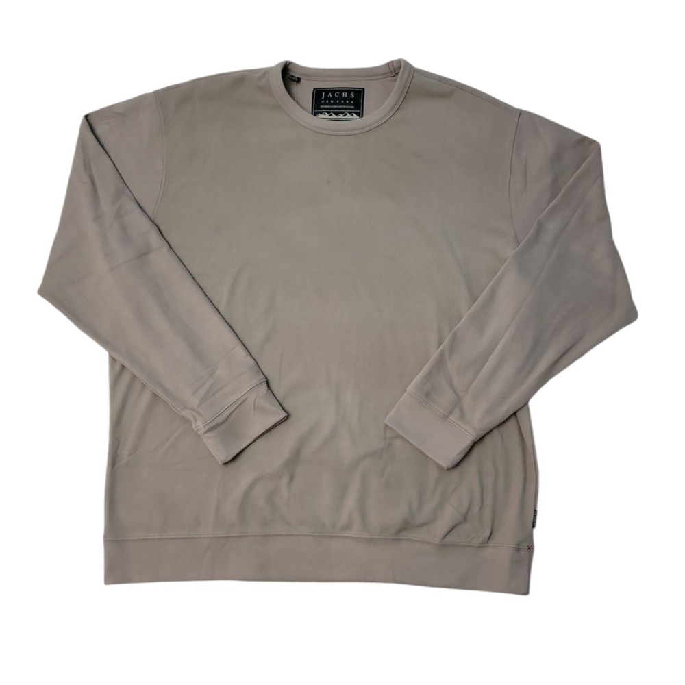NWT Jachs Men's Ultra Soft Brushed Knit Comfort Stretch‎ Crew Tee Stone Small